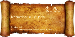 Krautheim Vince névjegykártya